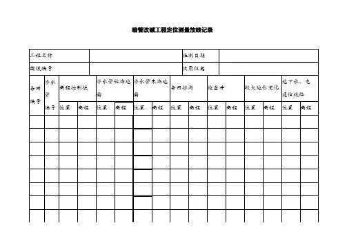 测量放线及检查井安装技术标准及表格