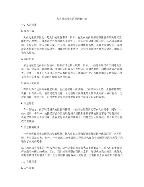 火灾事故发生的原因有什么