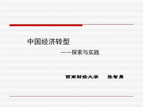 政治理论——中国经济转型(张智勇)两节课一个PPT