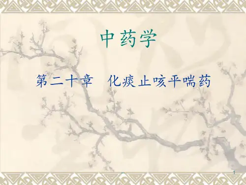 第二十章化痰止咳平喘药非医PPT课件