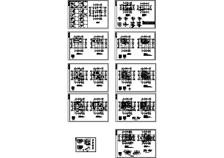 某框架结构三层别墅结构施工全套参考CAD详图