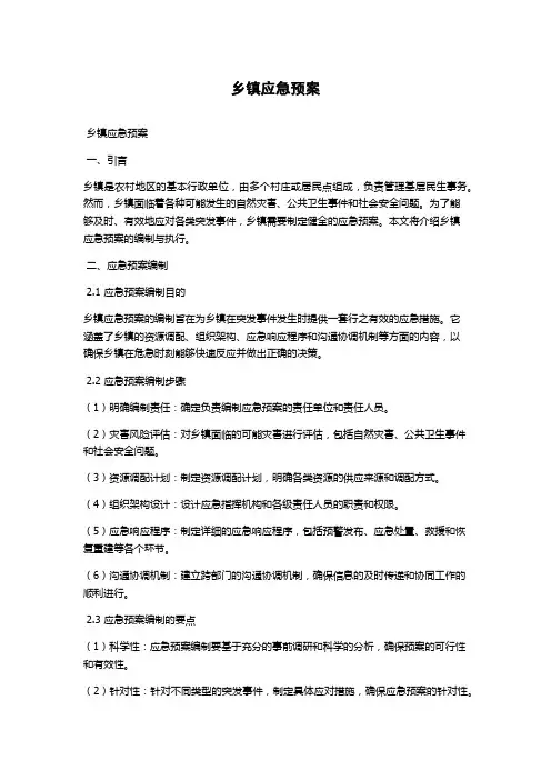 乡镇应急预案