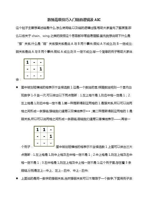 数独高级技巧入门链的逻辑及AIC