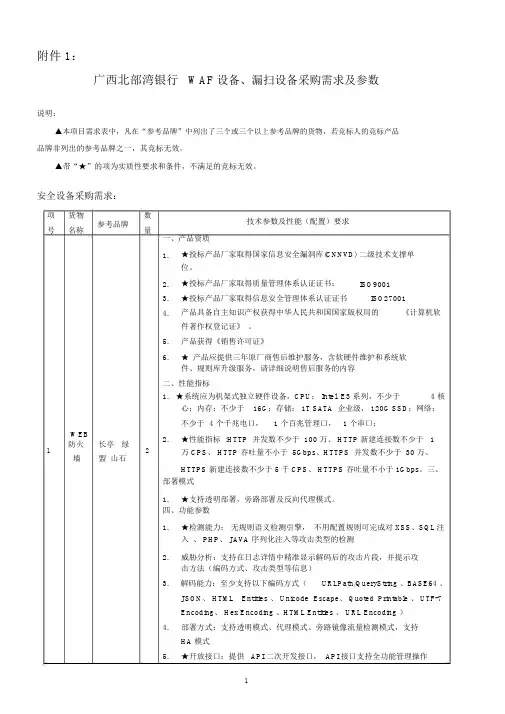漏洞扫描设备采购需求及参数