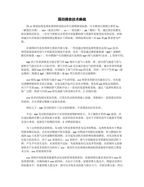 国四排放技术路线