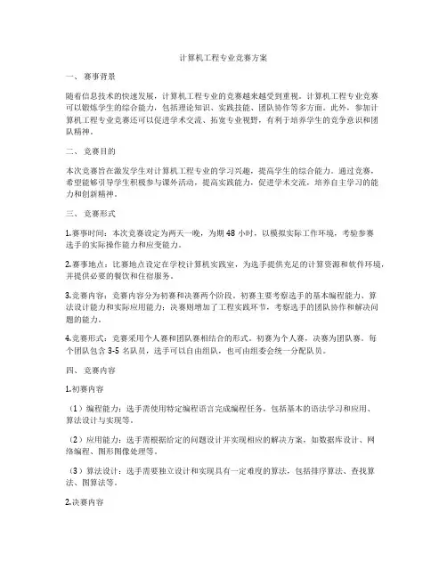计算机工程专业竞赛方案