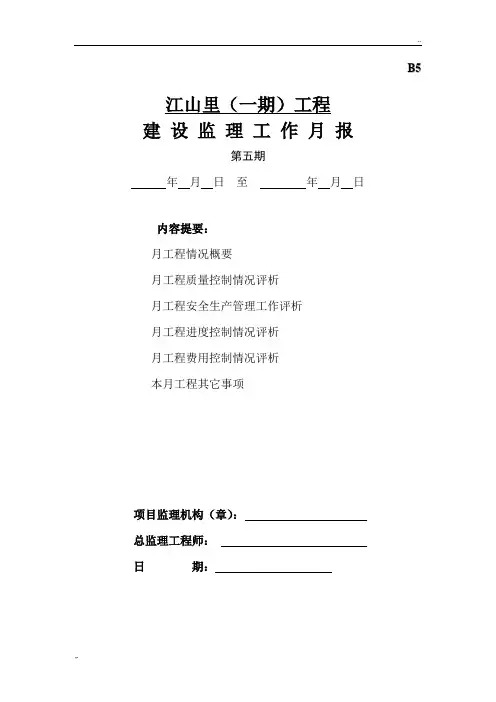 监理月报范本 (2)