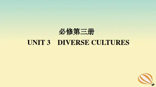 高考英语全程一轮总复习Unit3DiverseCultures课件新人教版必修第三册