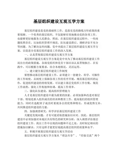 基层组织建设互观互学方案
