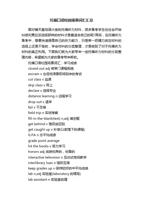 托福口语校园场景词汇汇总