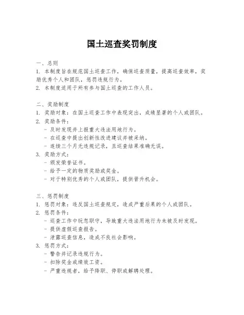 国土巡查奖罚制度