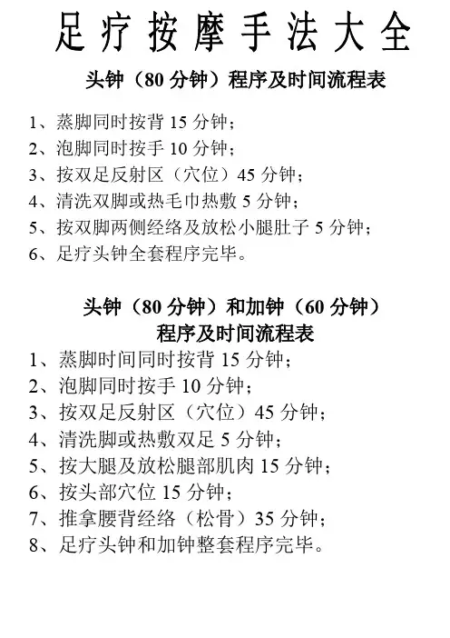足疗按摩手法