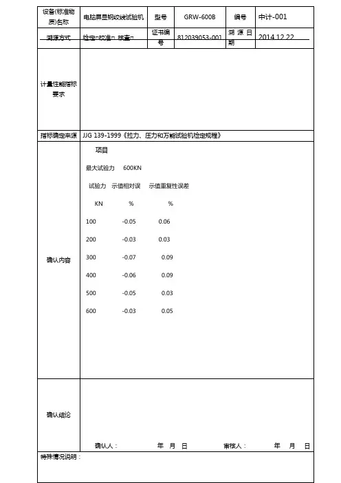 (设备管理)2020年(附)设备(标准物质)溯源确认记录