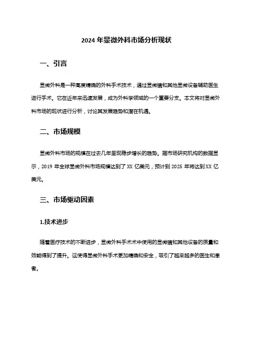 2024年显微外科市场分析现状