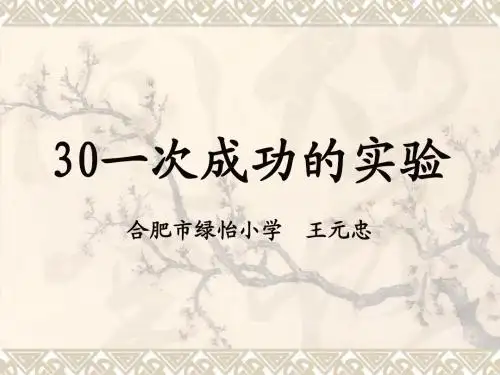 30一次成功的实验