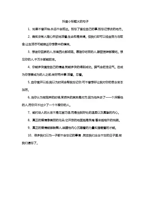 抖音小标题火的句子