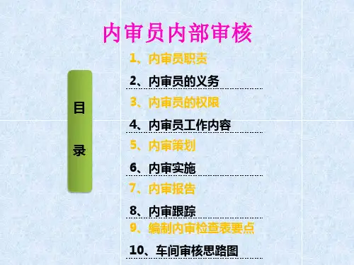 内审员内部审核培训42页PPT