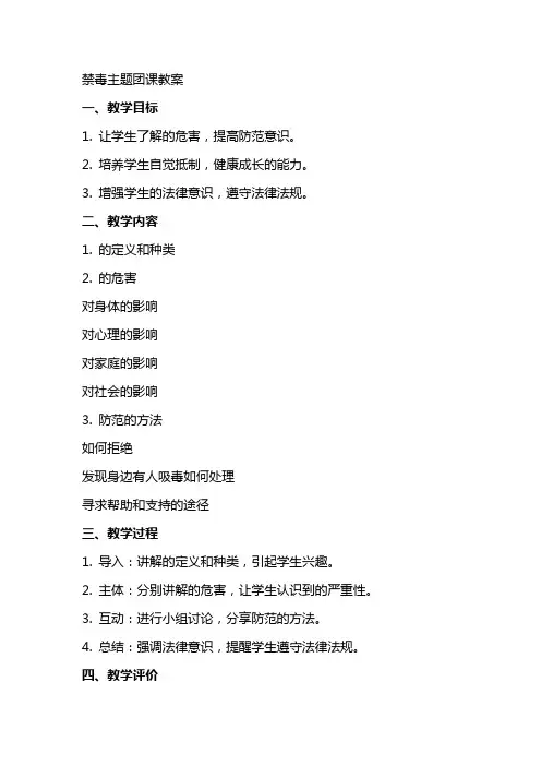 禁毒主题团课教案