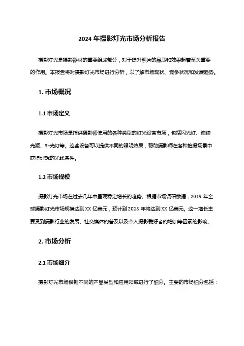 2024年摄影灯光市场分析报告