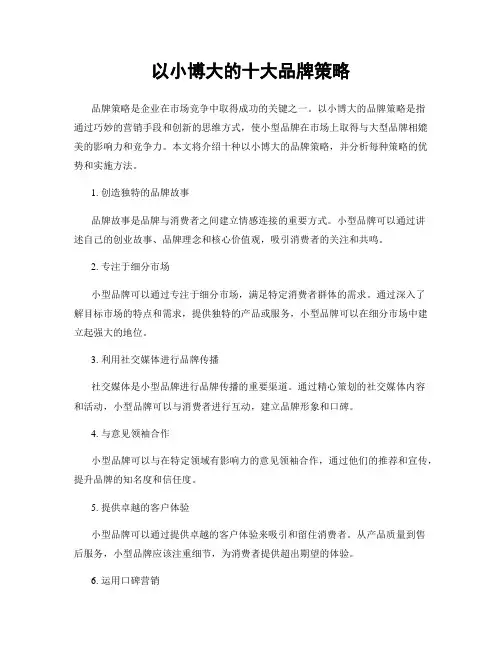 以小博大的十大品牌策略