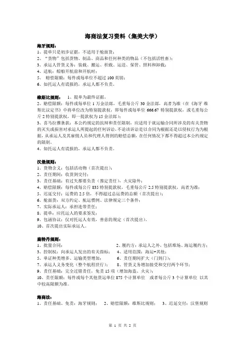 海商法复习资料