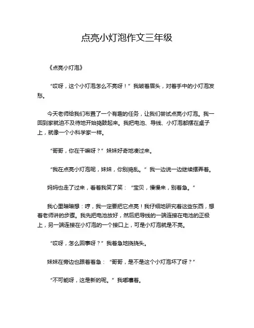 点亮小灯泡作文三年级