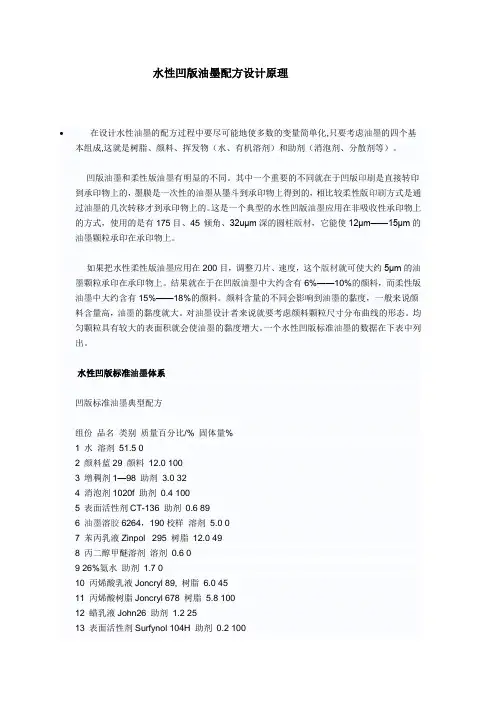 水性凹版油墨的配方设计