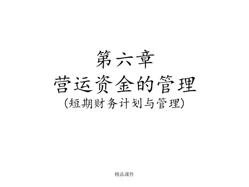 第六章营运资金的管理ppt课件