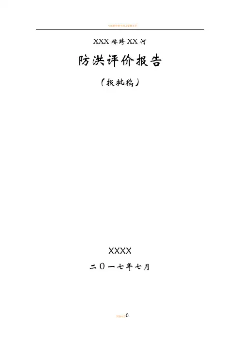 桥梁防洪评价报告(通过省厅评审)