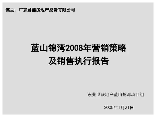 世联东莞蓝山锦湾别墅项目营销策略与销售执行报告