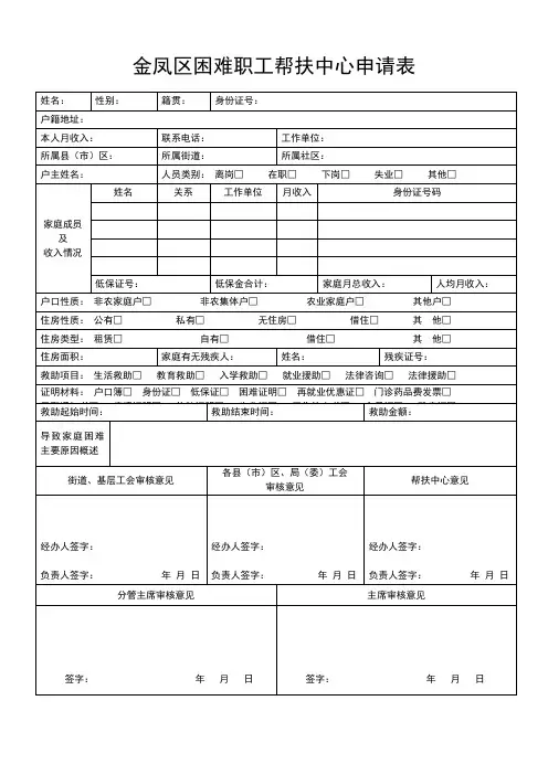 困难职工申请表_2