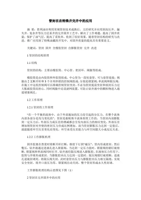 管封在在特殊井完井中的应用