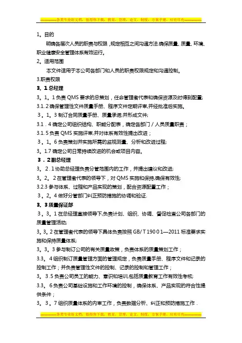 岗位职责和权限控制程序