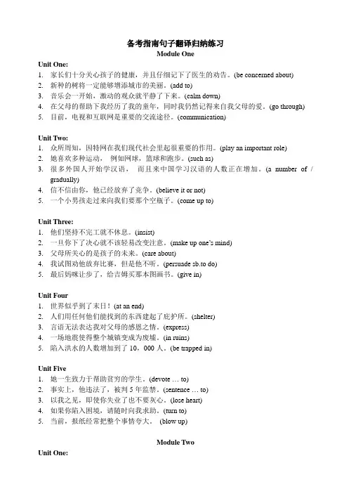 备考指南句子翻译(学生)