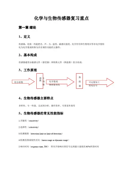 2013化学与生物传感器复习重点