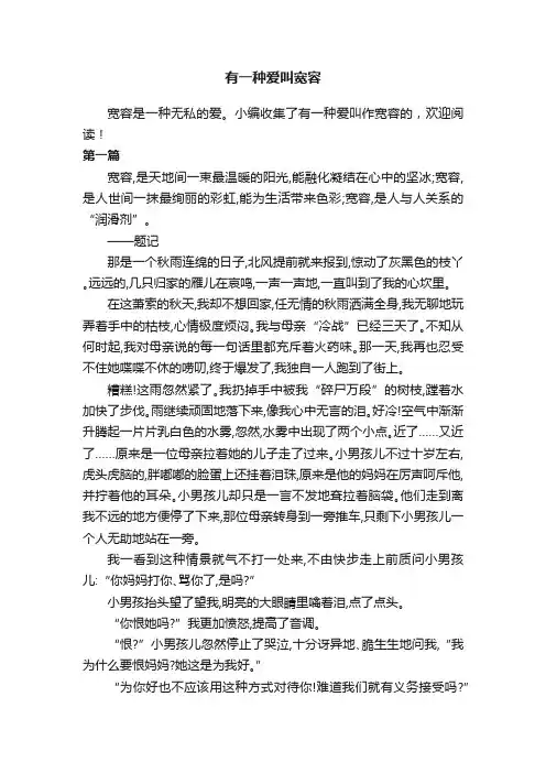 有一种爱叫宽容