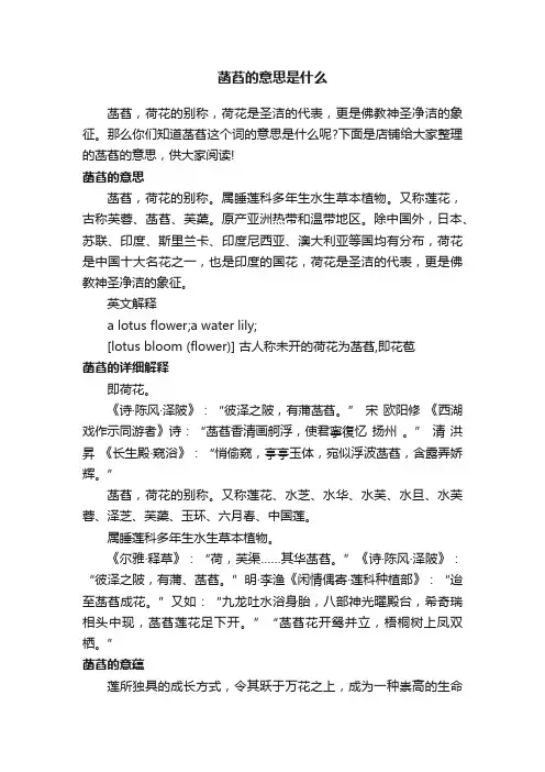 菡萏的意思是什么