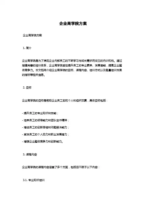 企业商学院方案