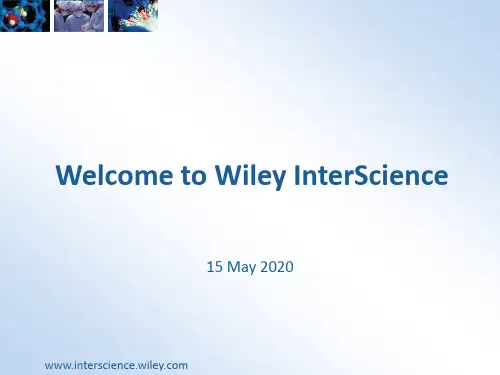 Wiley数据库使用培训资料