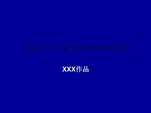 《新法》下企业生命周期的纳税筹划