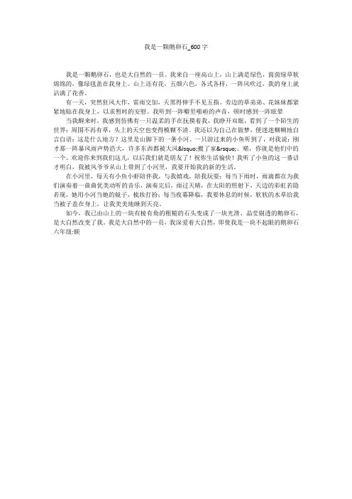 我是一颗鹅卵石(600字作文)