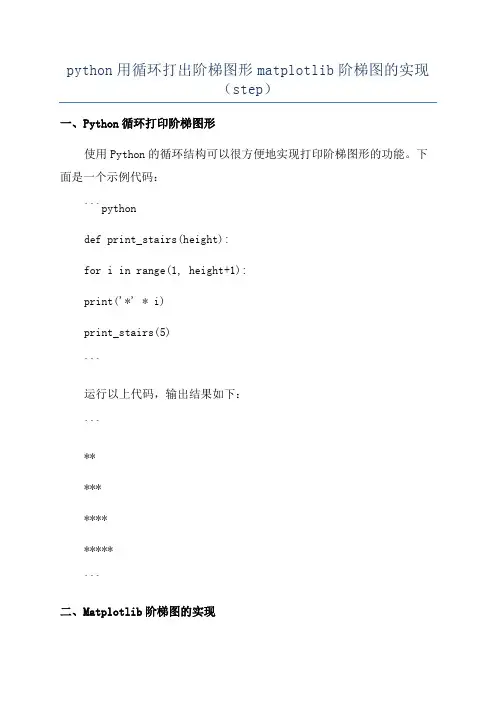 python用循环打出阶梯图形matplotlib阶梯图的实现(step)