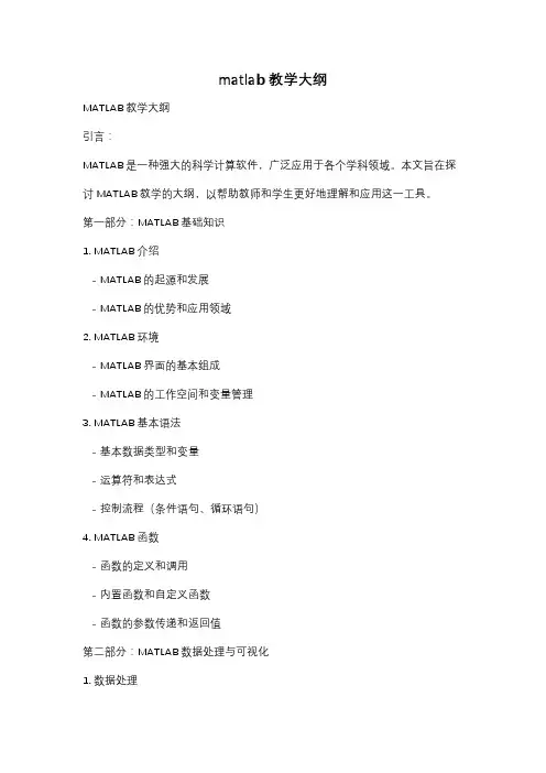 matlab 教学大纲