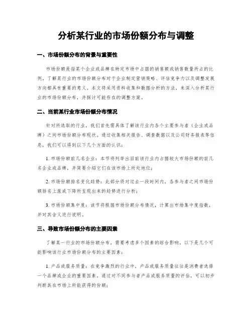 分析某行业的市场份额分布与调整