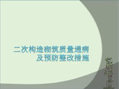 二次结构施工质量通病及整改