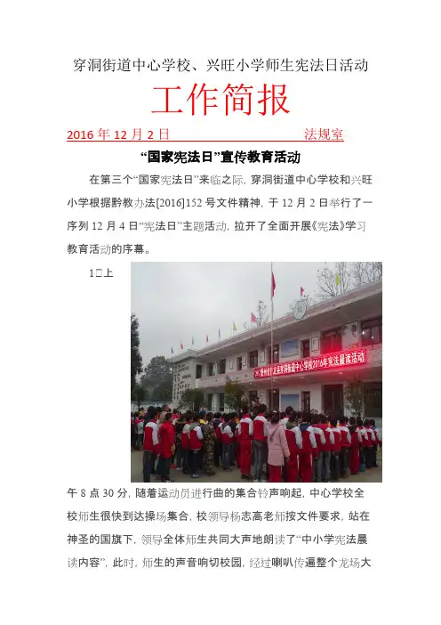 中心学校宪法日教育活动简报