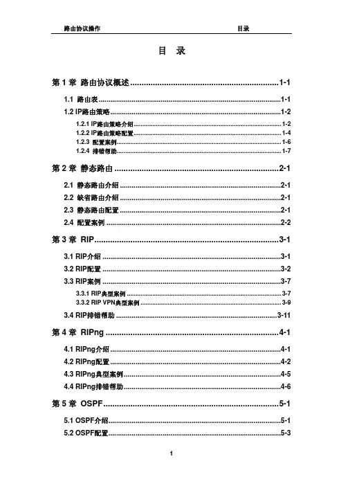神州数码路由协议操作
