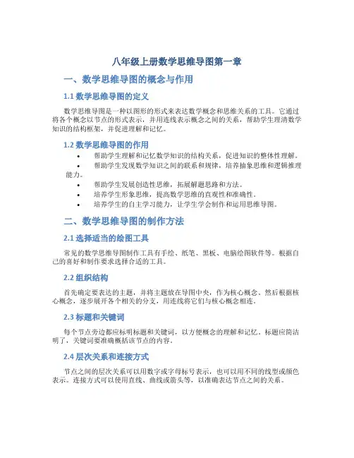 八年级上册数学思维导图第一章