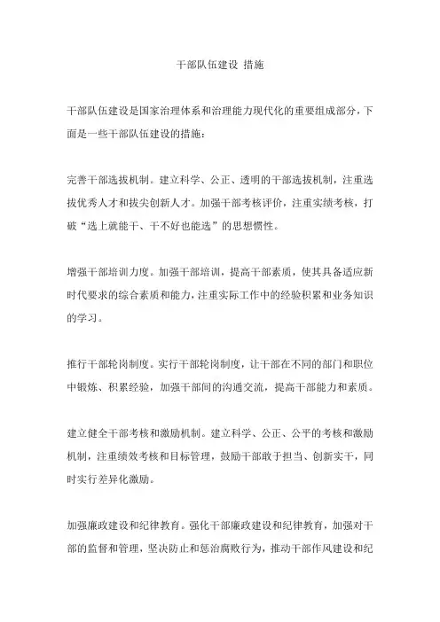 干部队伍建设-措施