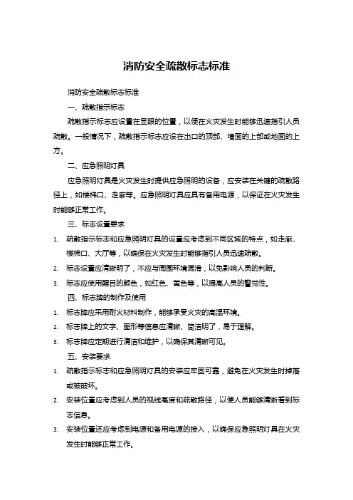消防安全疏散标志标准